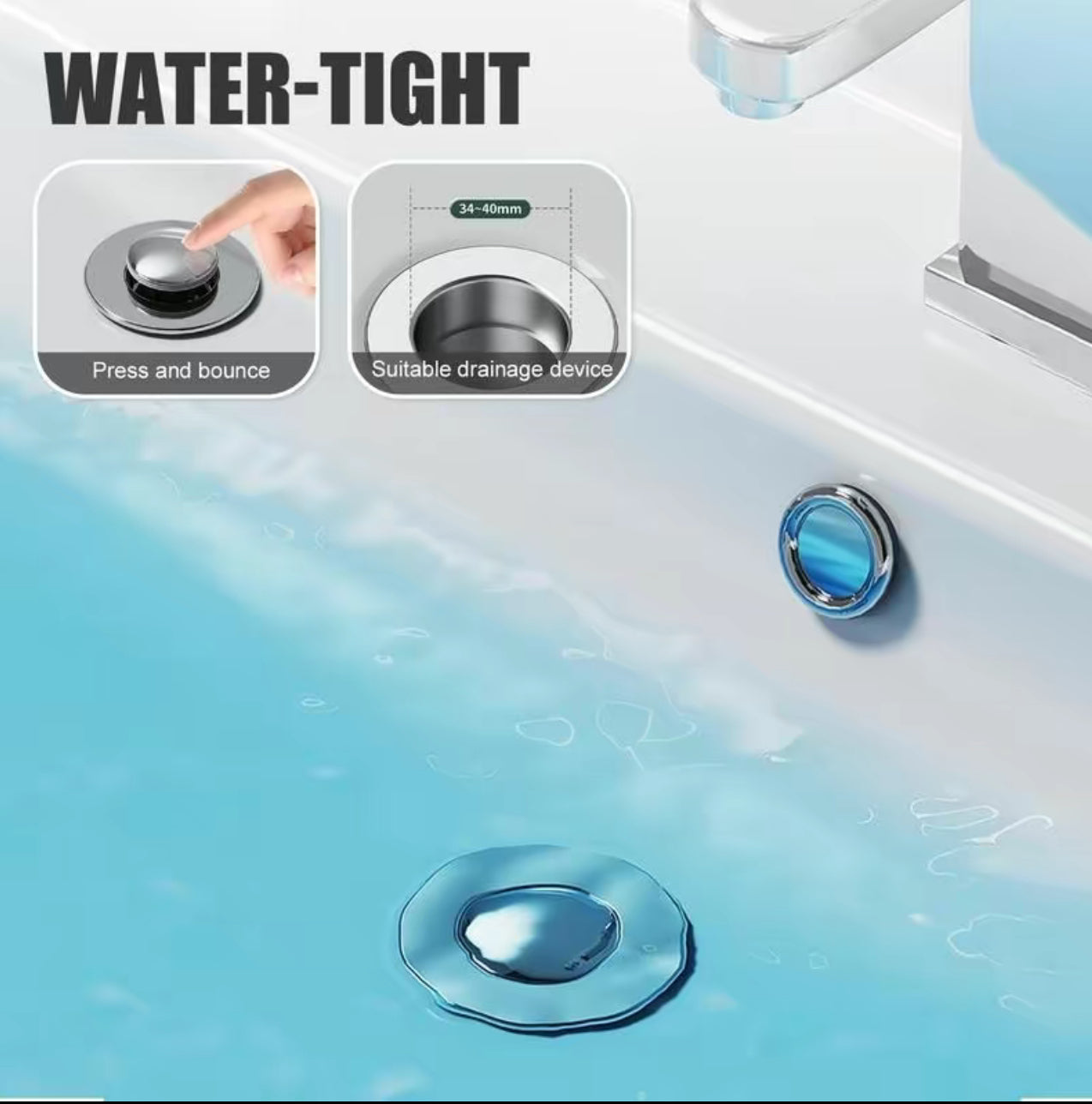Premium Drain Sink Stopper with Hair Catching Filter