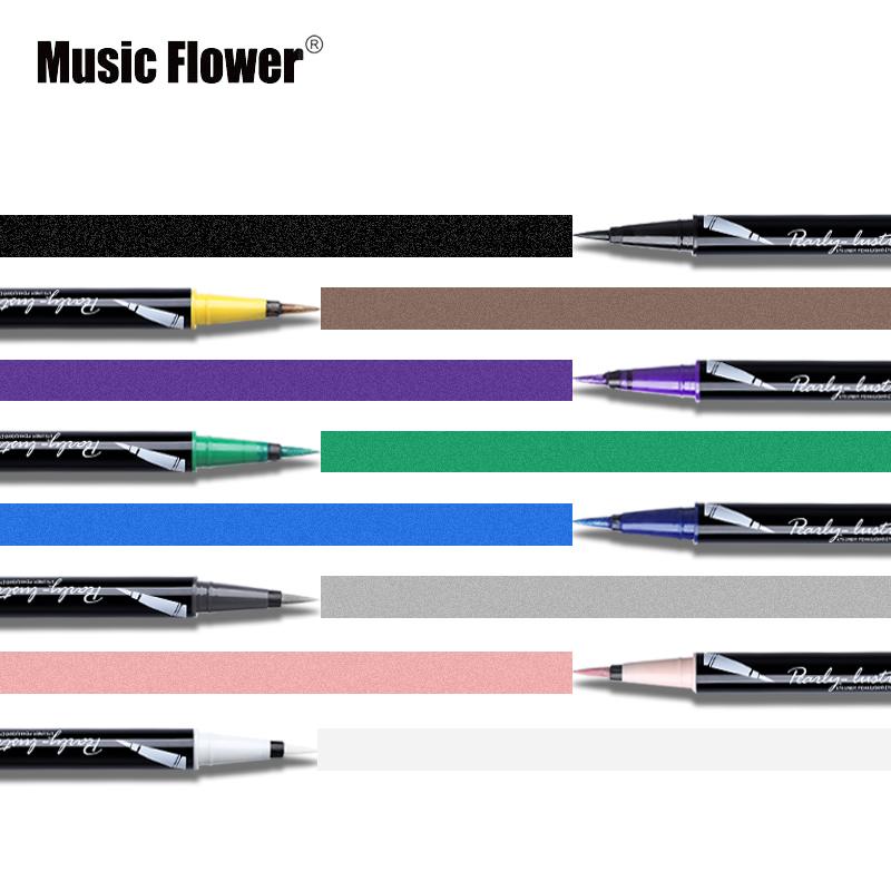 Juego de Lápices de Delineador de Ojos con Brillo de 6 Colores Music Flower
