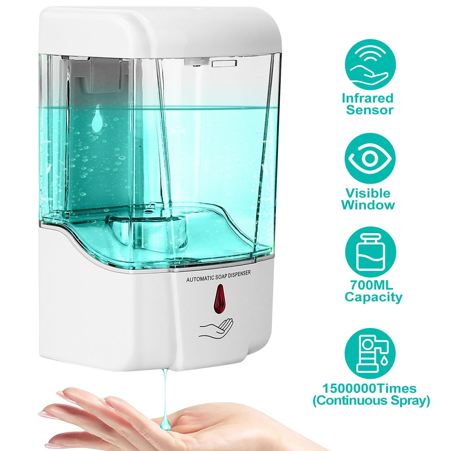 Automatic Wall-Mounted Soap Dispenser - 700ML Capacity