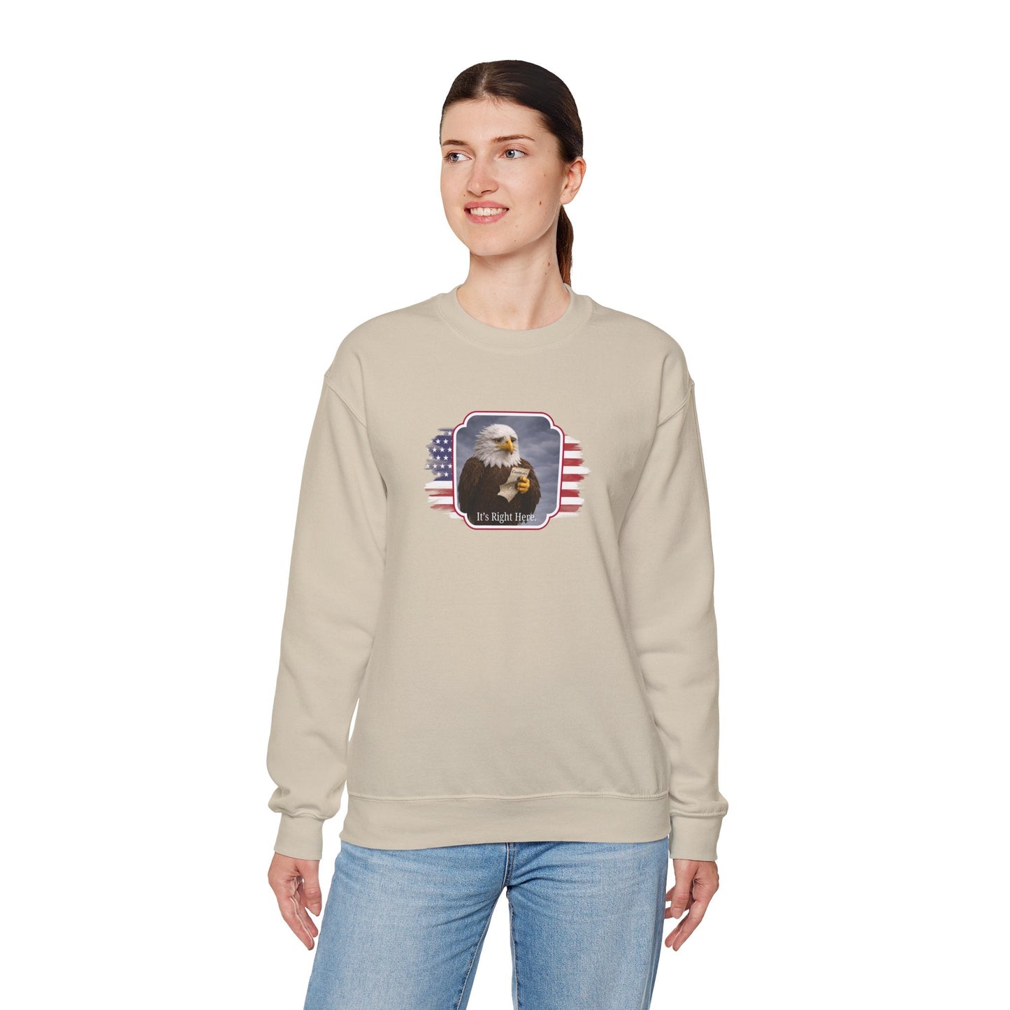 It's Right Here Political Parody Crewneck Sweatshirt