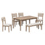 TREXM Classic and Traditional Style 6 - Piece Dining Set, Includes Dining Table, 4 Upholstered Chairs & Bench (Natural Wood Wash） - Korvel