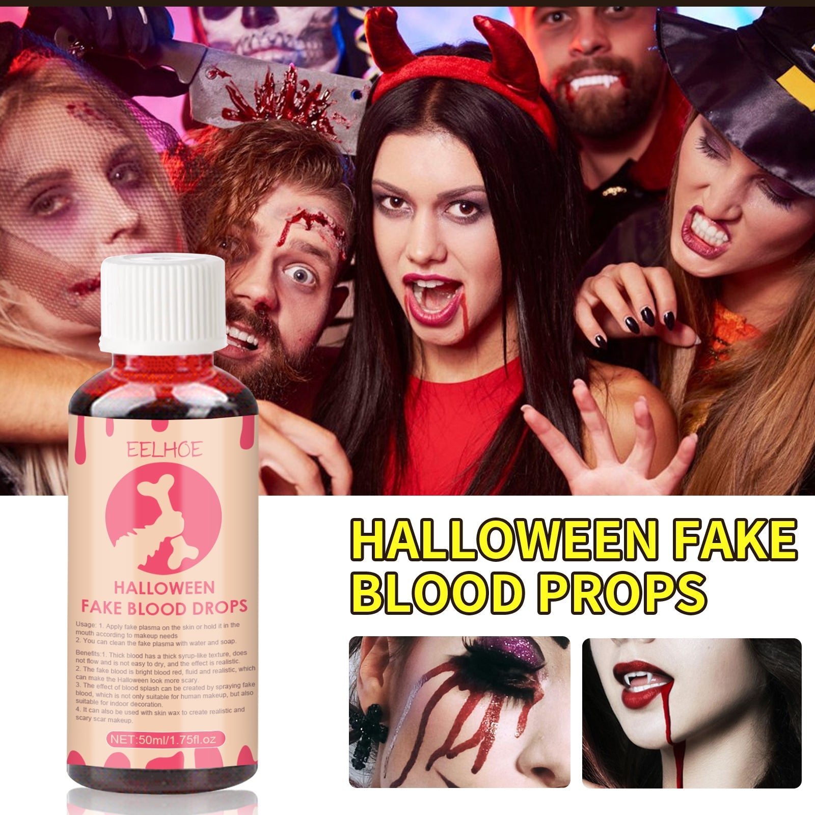 Halloween Plasma Props, Plasma Spray Fake Blood Vampire Zombie Blood Simulation Parody Makeup Props - Korvel