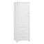 Tall bathroom storage cabinet with two drawers and adjustable shelves for independent storage - Korvel