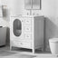30" Bathroom Vanity with Sink, Bathroom Vanity Cabinet with Three Drawers and Door, Solid Wood and MDF, White - Korvel