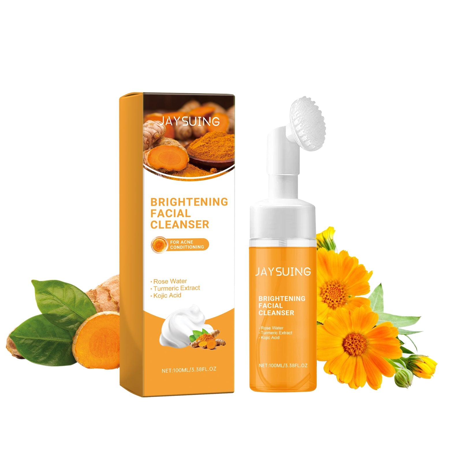 Turmeric Cleansing Mousse For Gentle Cleansing Of Facial Skin Pores Cleanser Moisturizing Skin Care - Korvel