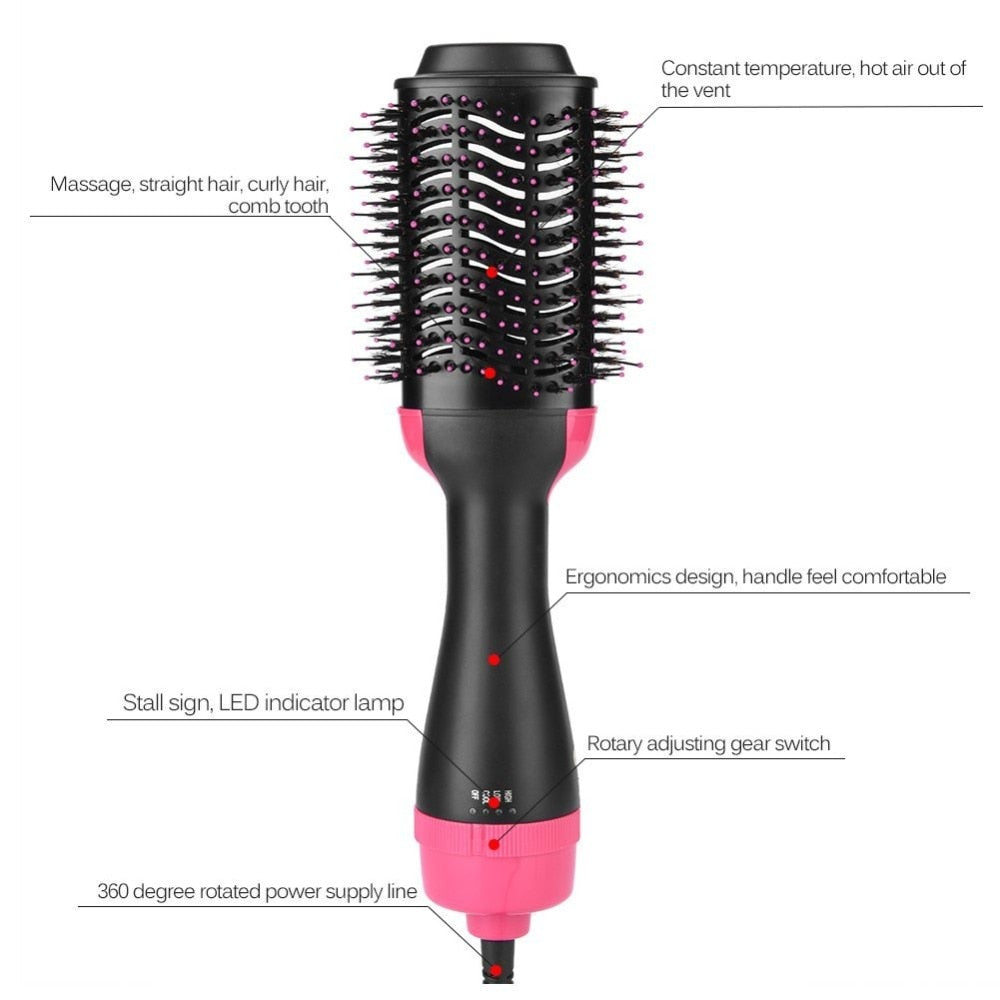 Multifunctional 2 in 1 Hair Dryer Volumizer Rotating Hot Hair Brush - Korvel