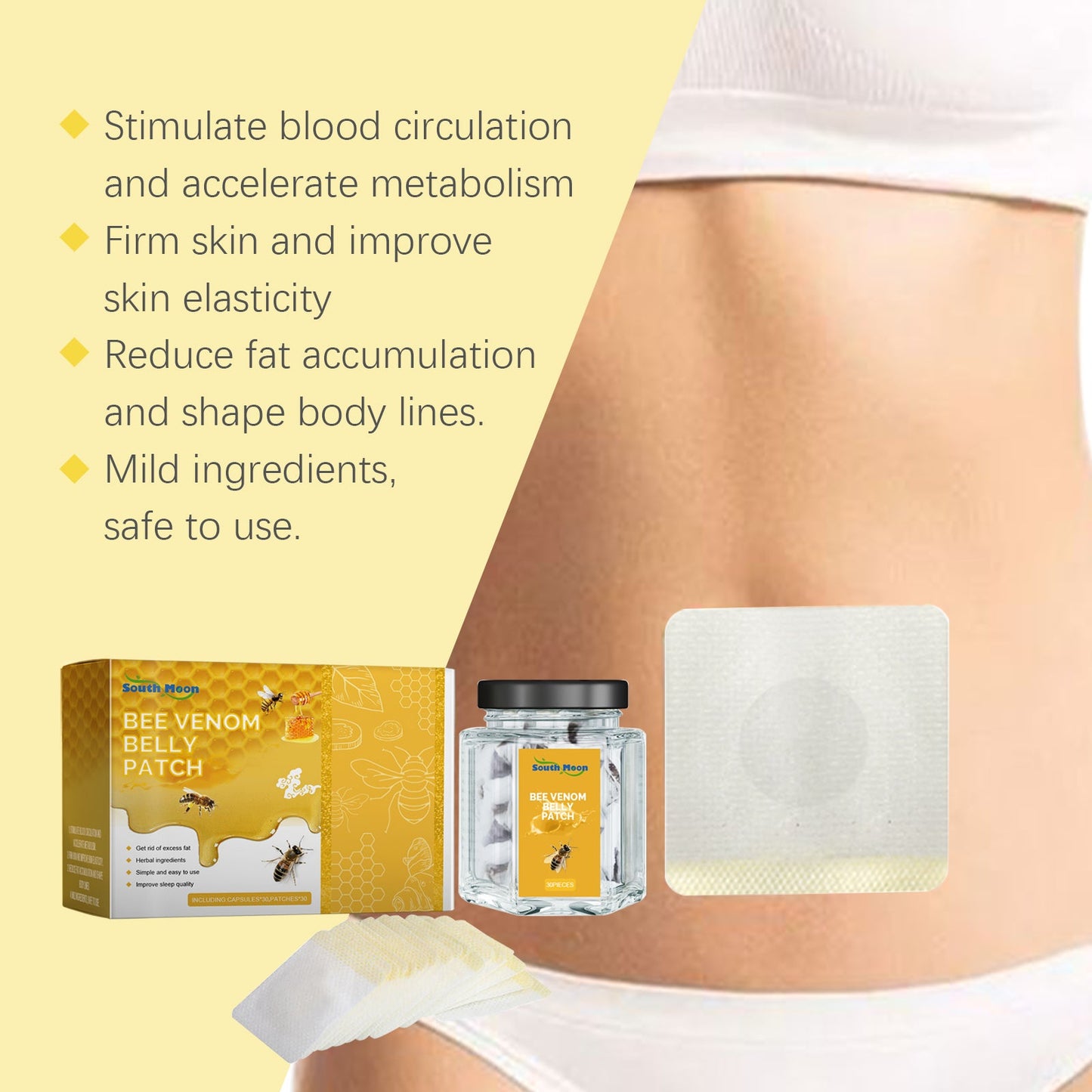 Bee Venom Body Sculpting Stick Slimming Body Sculpting Navel Stick Tummy Tucking Body Curves Firming Skin - Korvel