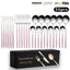 Cutlery Set Stainless Steel Knife Fork Set 24-Piece Tableware Set Golden Steak Knife Fork Spoon 6-Person Set - Korvel