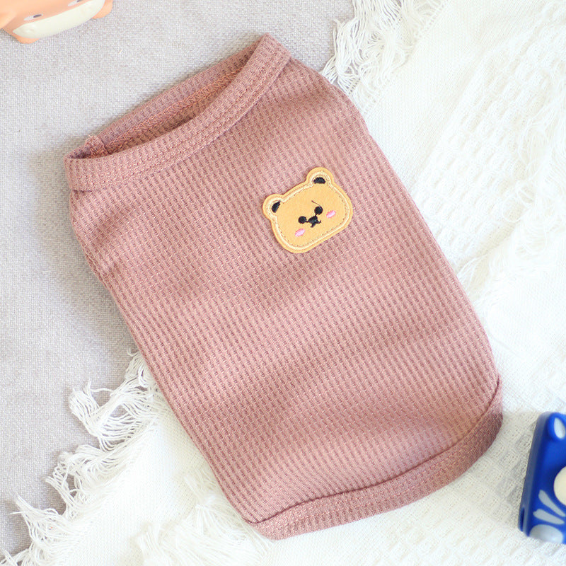 Thin Sleeveless Vest Small Dog Teddy Pomeranian Bears Pet Cat Dog Clothes - Korvel