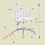 Silla de Oficina en Forma de Flor de Terciopelo con Giro