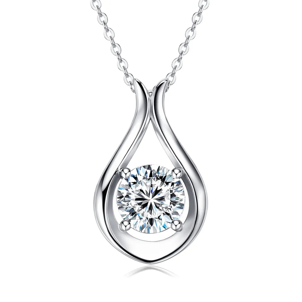 2 Carat Moissanite 925 Sterling Silver Pendant Necklace - Korvel
