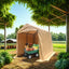 7x12ft Portable Gazebo Storage Shelter with Roll-Up Doors