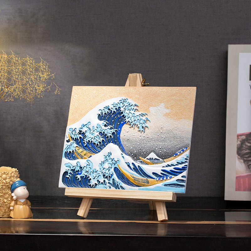 Relief The Great Wave off Kanagawa DIY 3D Oil Painting Kit - Korvel