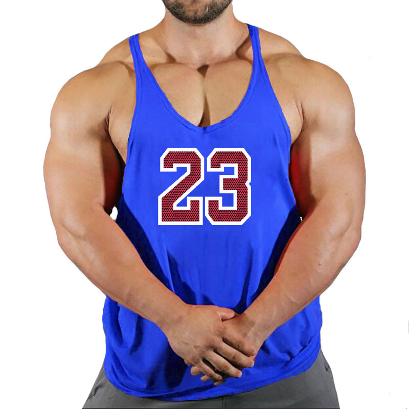 Sportswear vest men's round neck men's cotton vest loose shoulder sleeveless basketball suit - Korvel