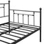 Retro Black Metal Double Bed with Flexible Ear Shaft