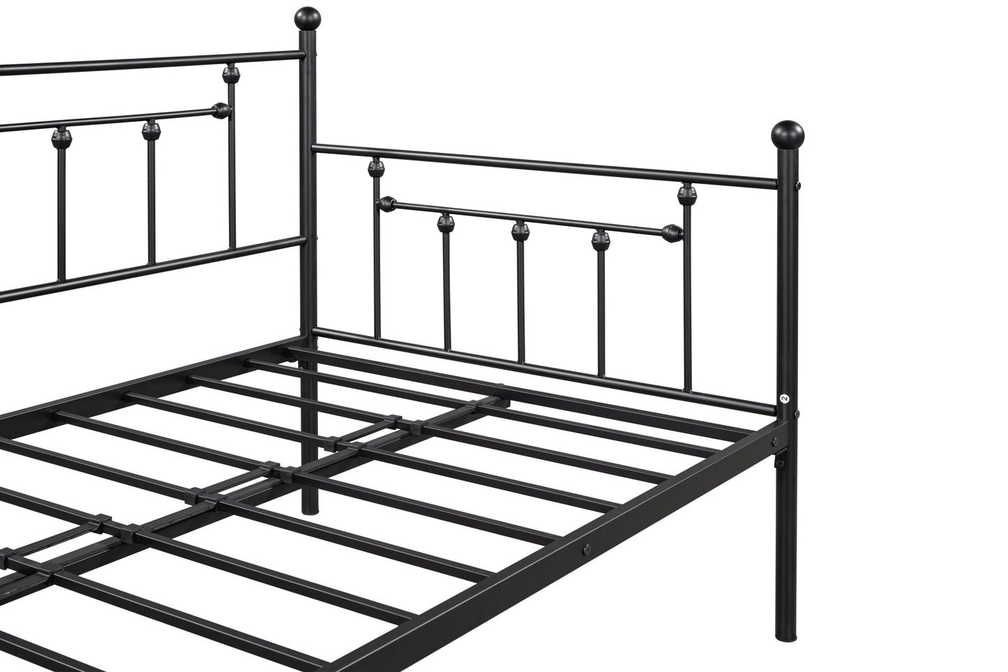 Retro Black Metal Double Bed with Flexible Ear Shaft