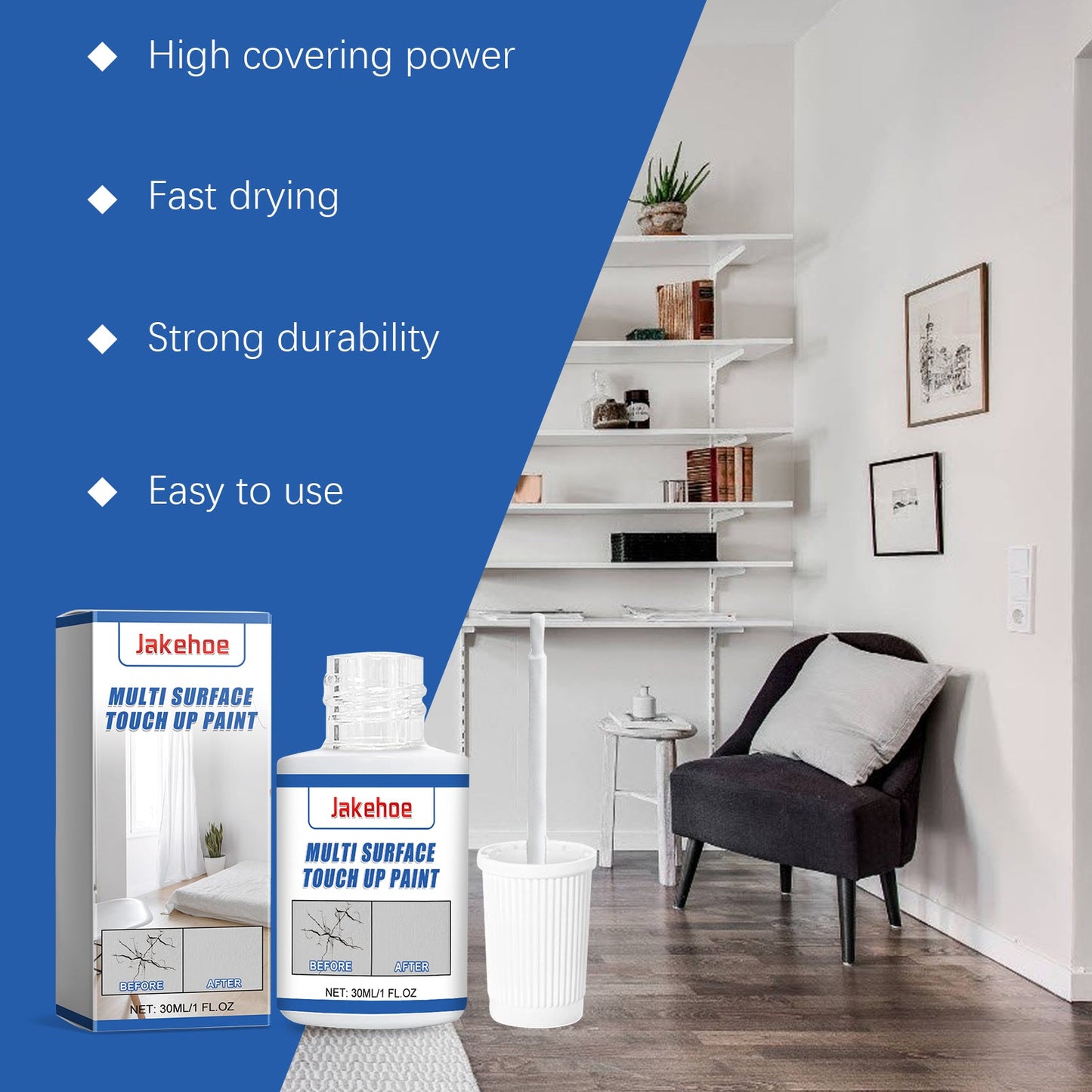 White Retouching Paint For Home Wall Damage Scratches Retreading Cover Multifunctional Waterproof Retouching Paint - Korvel