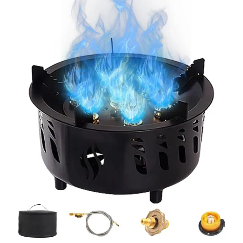 Brûleur à gaz portable pour camping avec sac de transport