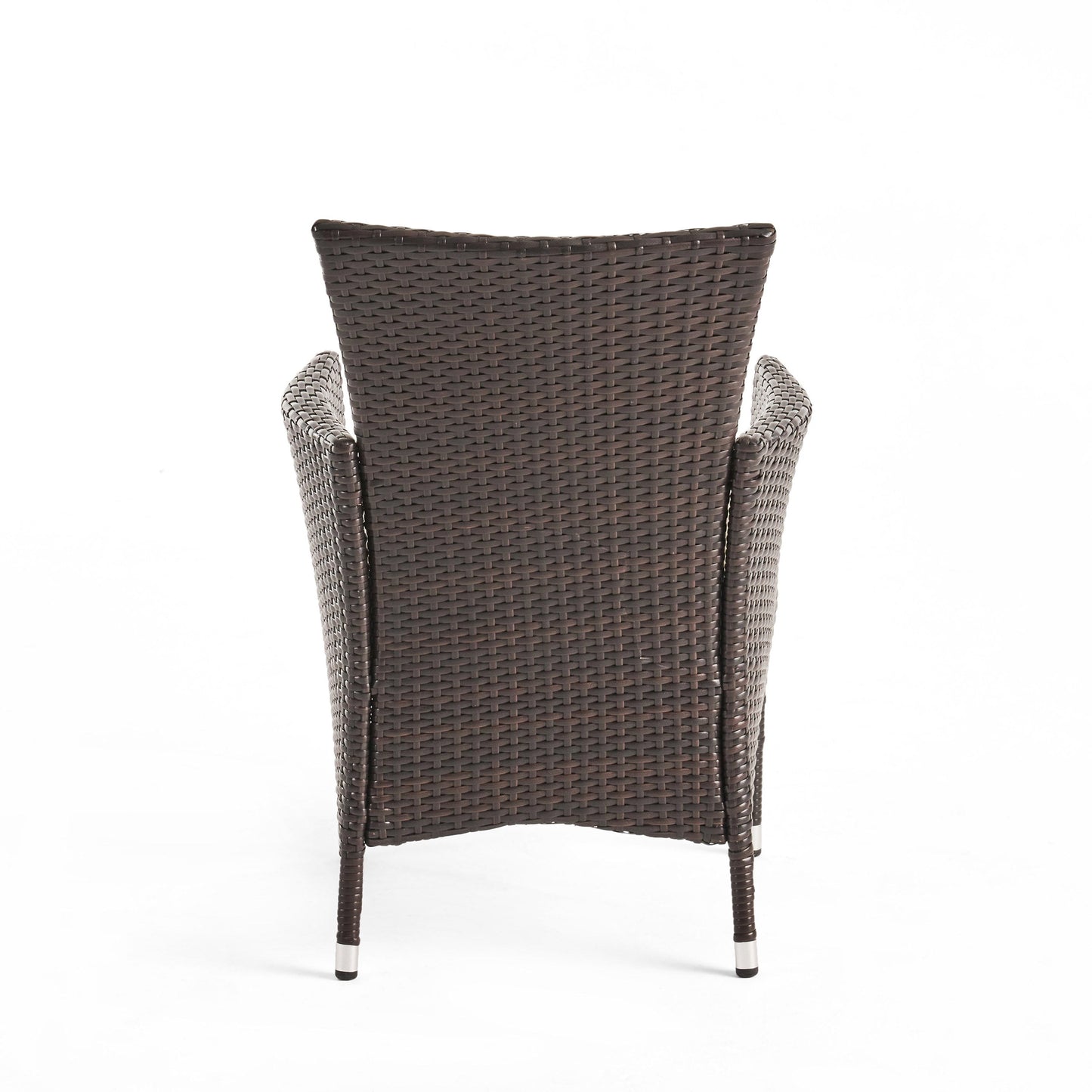 Clementine Outdoor Multibrown PE Wicker Dining Chairs (Set of 2) - Korvel