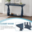 48-Inch Rustic Vintage Console Table --- Farmhouse Style Entryway Table with Open Shelf and Sturdy Construction (Navy) - Korvel