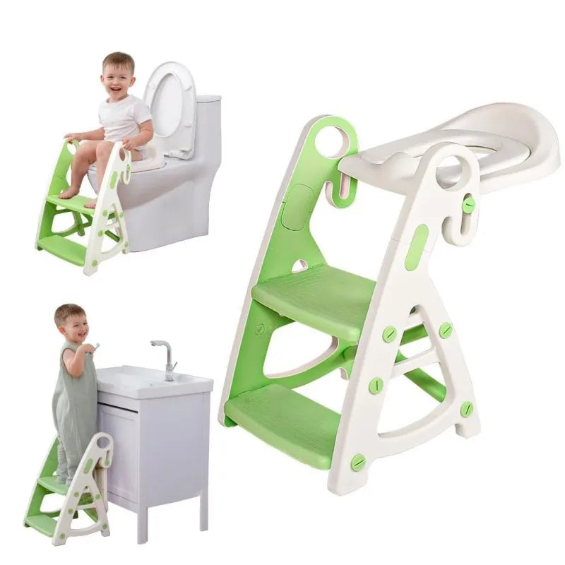 Asiento de Entrenamiento para el Baño Ajustable y Escalón para Niños