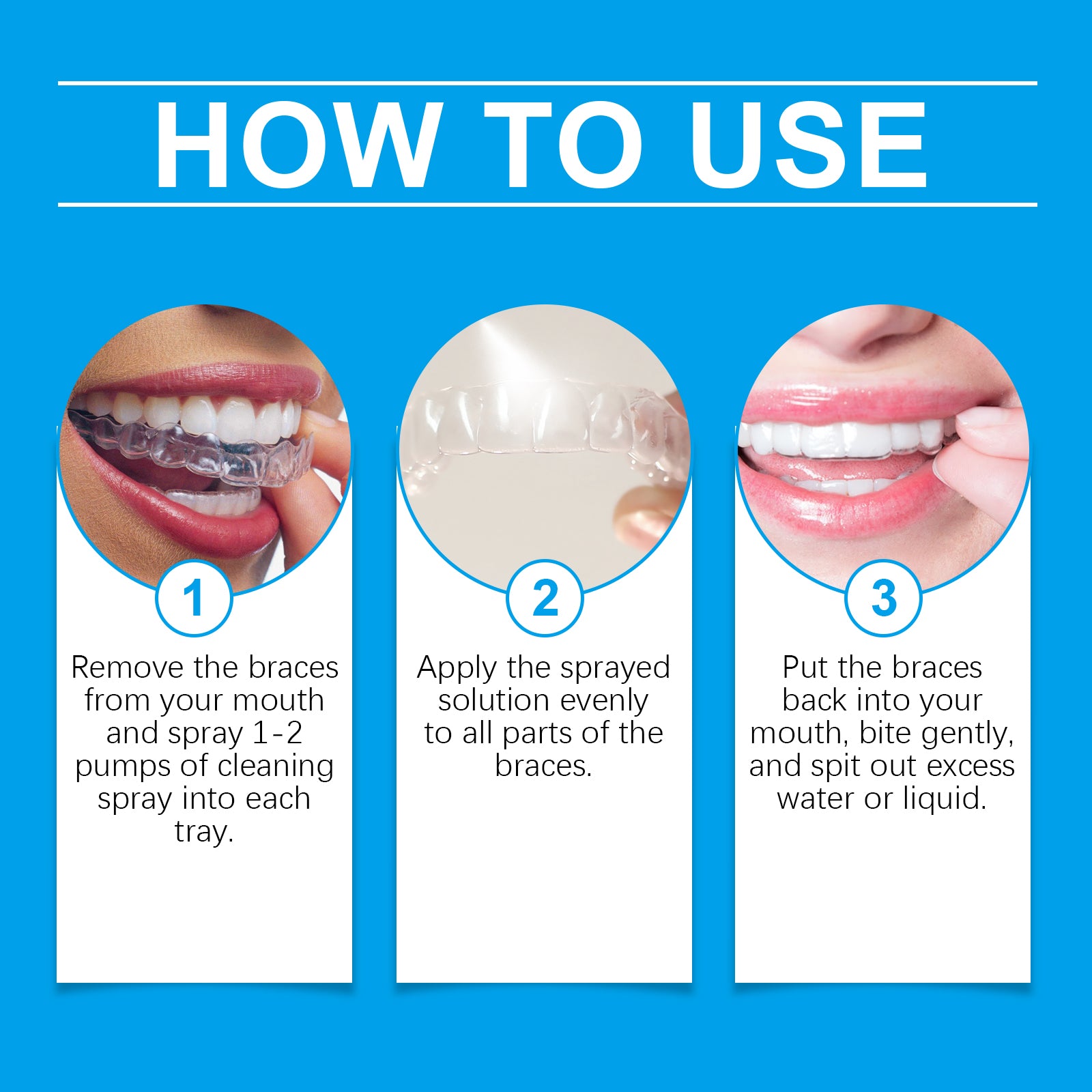 Denture Cleaner Spray, Denture Cleaner Cosmetic Teeth Denture Cleaner Spray Portable - Korvel