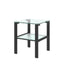 Glass two layer tea table, small round table, bedroom corner table, living room black side table - Korvel