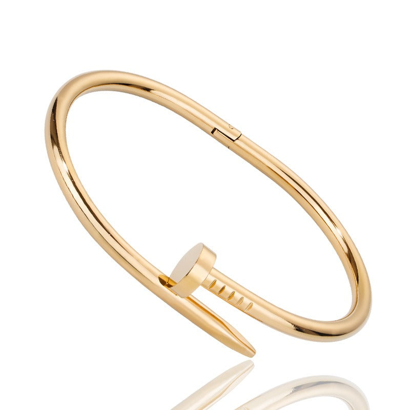 Diamond titanium steel bracelet for women, light luxury, non fading card home nail bracelet - Korvel