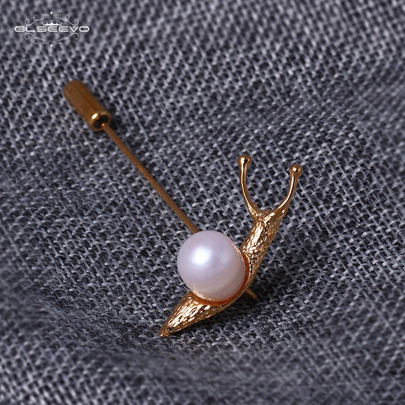 Broche en perles d'escargot fait main GLSEEVO pour femmes