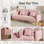 70.47" Pink Fabric Double Sofa with Split Backrest and Two Throw Pillows - Korvel