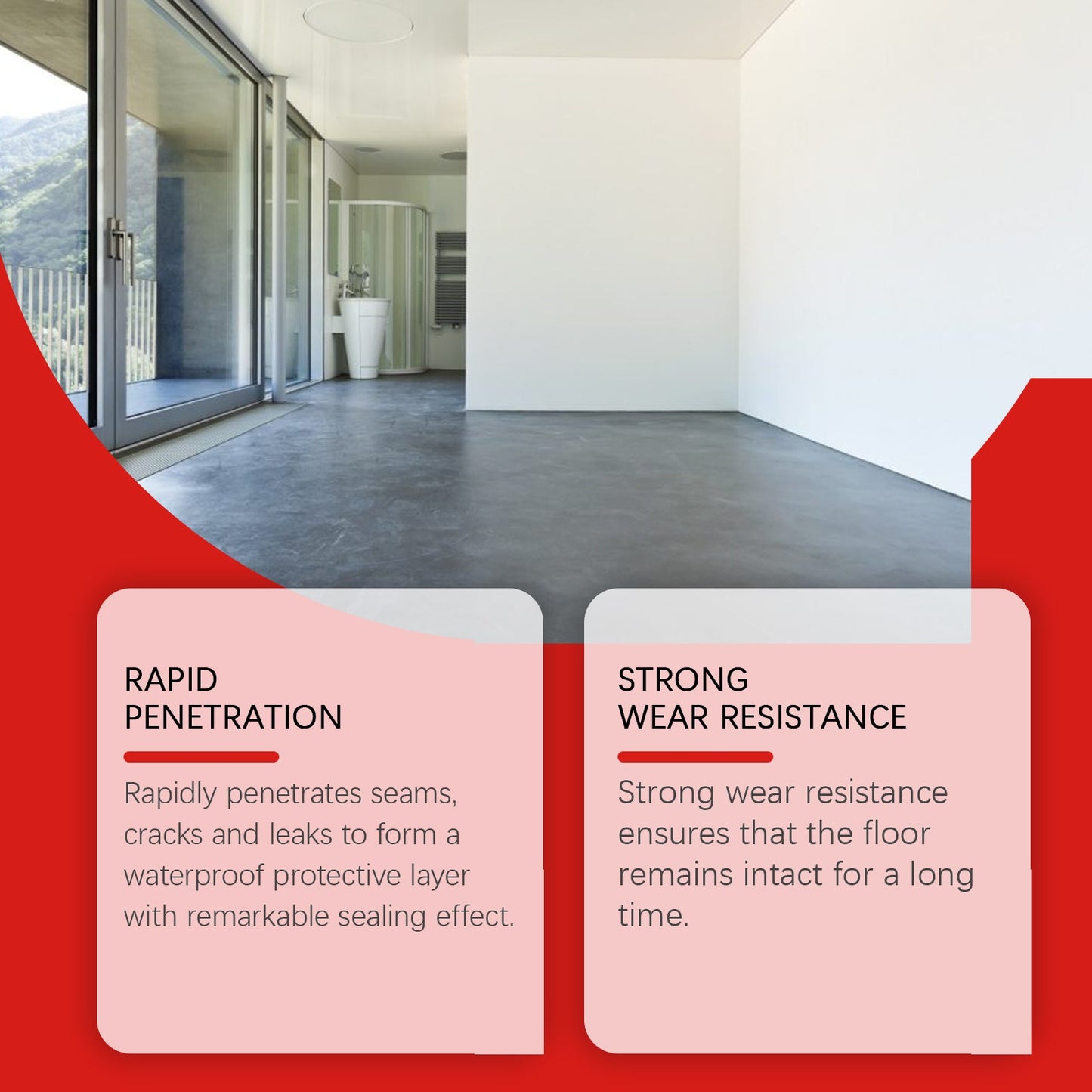 Waterproof Epoxy Floor Paint Household Wall Floor Waterproof Anti-Crack Cover Stains Renovation Paste - Korvel