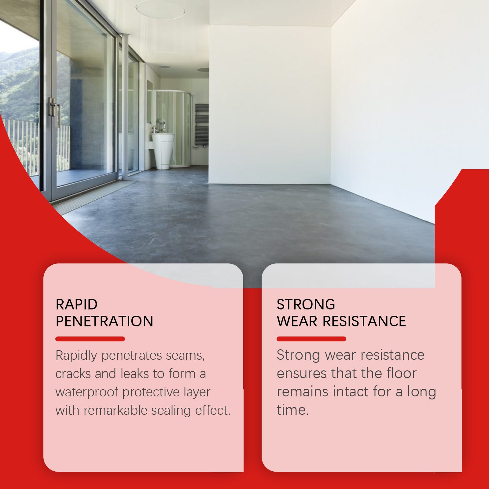 Waterproof Epoxy Floor Paint Household Wall Floor Waterproof Anti-Crack Cover Stains Renovation Paste - Korvel
