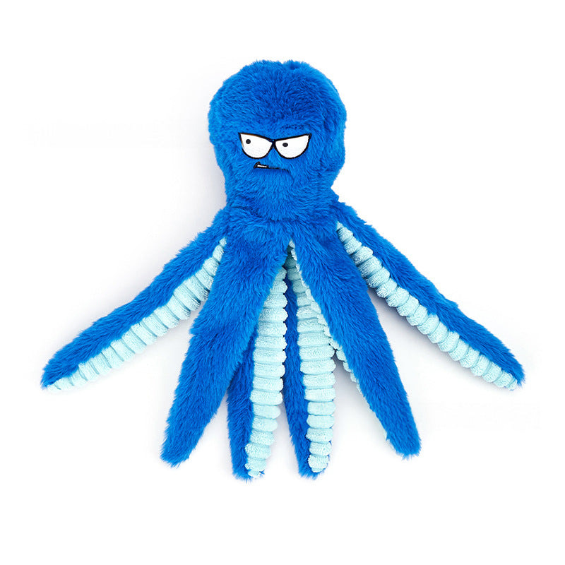 Octopus - shaped indestructible plush dog toy, squeaky & bite - resistant, pet toy supplies - Korvel