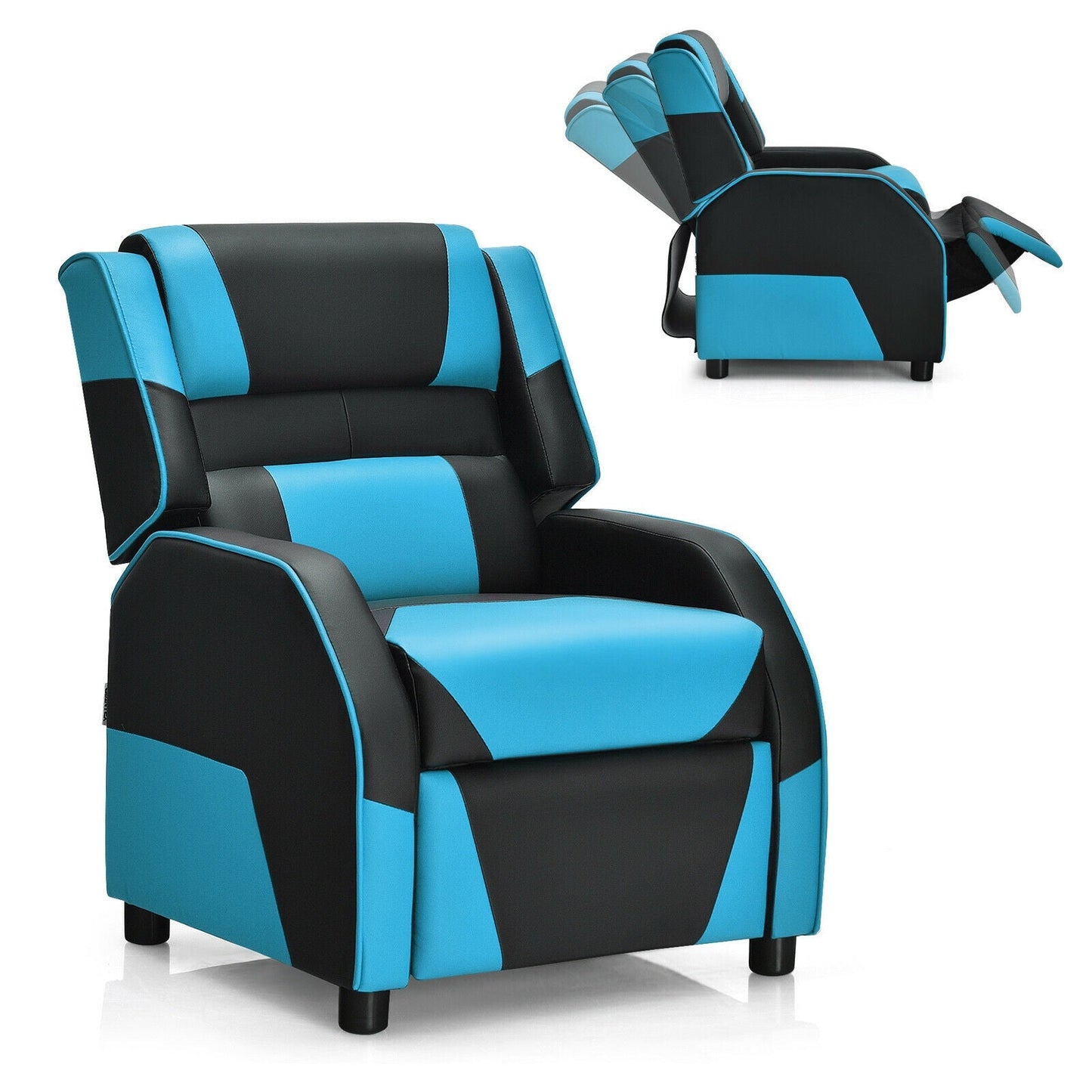 Sofá Recliner de Juego para Niños en Cuero PU - Azul