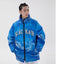Snow Mountain Blue Embroidered Cotton Puffer Jacket