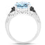 Bague en argent sterling avec topaze bleue suisse et diamants de 5,37 carats
