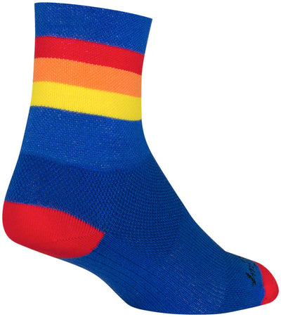 SockGuy Classic Vintage Socks - 4" Blue/Red/Orange/Yellow