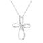 Collar de Cruz con Acento de Diamante en Plata Esterlina Baño de Oro de 10K