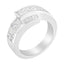 Anillo de Bypass de Diamantes Engastados en Canal de Oro Blanco de 14K - Talla 6.5