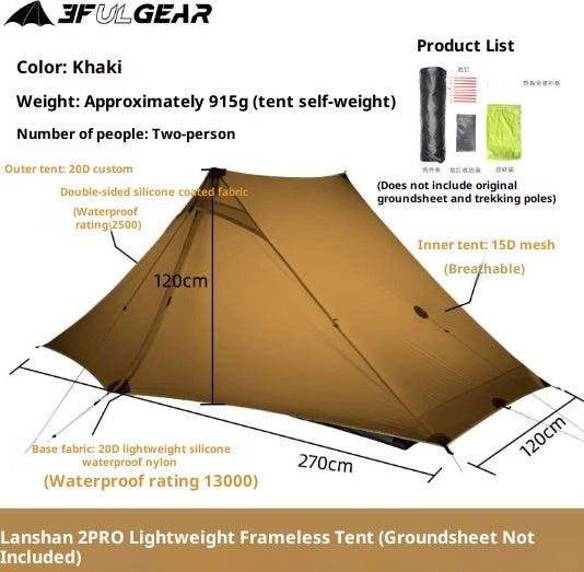 Ultralight Pole-Free Pyramid Tent for Outdoor Adventures