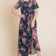 Floral Short Sleeve Maxi Dress - Elegant & Versatile