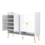 U-Can shoe cabinet with door, 11 layers with adjustable shelves, modern wooden shoe cabinet (PVC surface) - Korvel