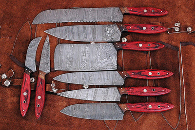 Artisan Crafted Damascus Steel Kitchen Knife Collection - Korvel
