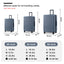 Luggage Sets New Model Expandable ABS+PC 3 Piece Sets with Spinner Wheels Lightweight TSA Lock (20/24/28), STEEL GRAY - Korvel