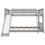Full over Full Bunk Bed with Convertible Slide and Ladder  Gray - Korvel