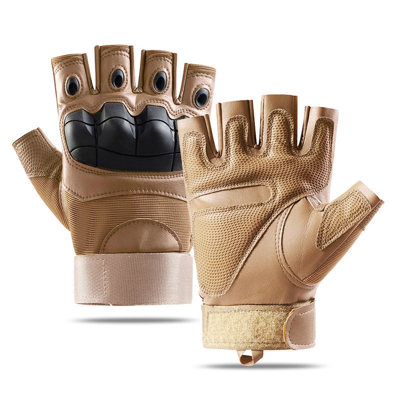 Tactical half-finger gloves men's soft shell protective microfiber special forces military fans sports cycling outdoor - Korvel