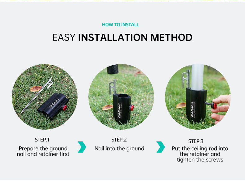 Outdoor Camping Awning Rod Fixer Tent Accessories Bracket Support Rod Fixed Pipe Holder Fishing Umbrella Adjusting Base - Korvel