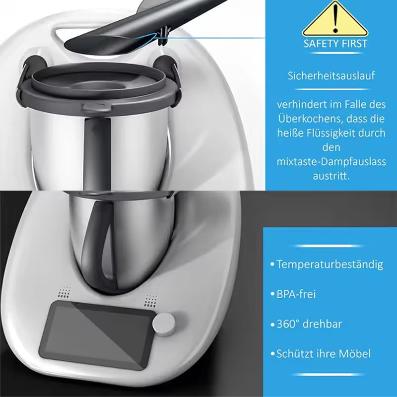 Steam Diverter for Thermomix TM5/TM6 pressure cookers. It's an air - guided, anti - scald steam relief tool for exhaust pipes. - Korvel