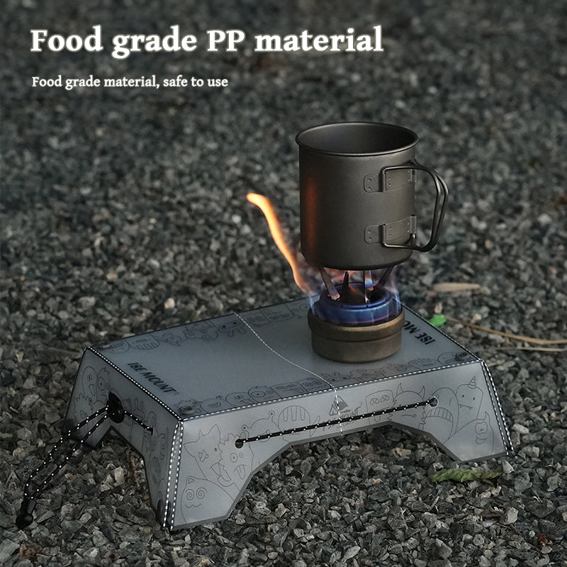 Folding Mini Table - Ultralight PP Camp Table & Tray (97g) Food-grade, Portable for Camping & Hiking Gear - Korvel