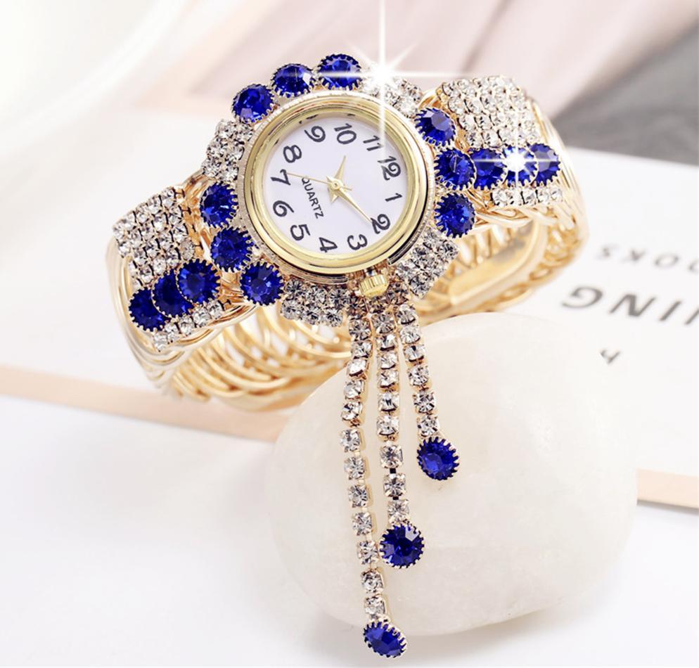 Montre Bracelet en Rhinestones de Luxe pour Femmes
